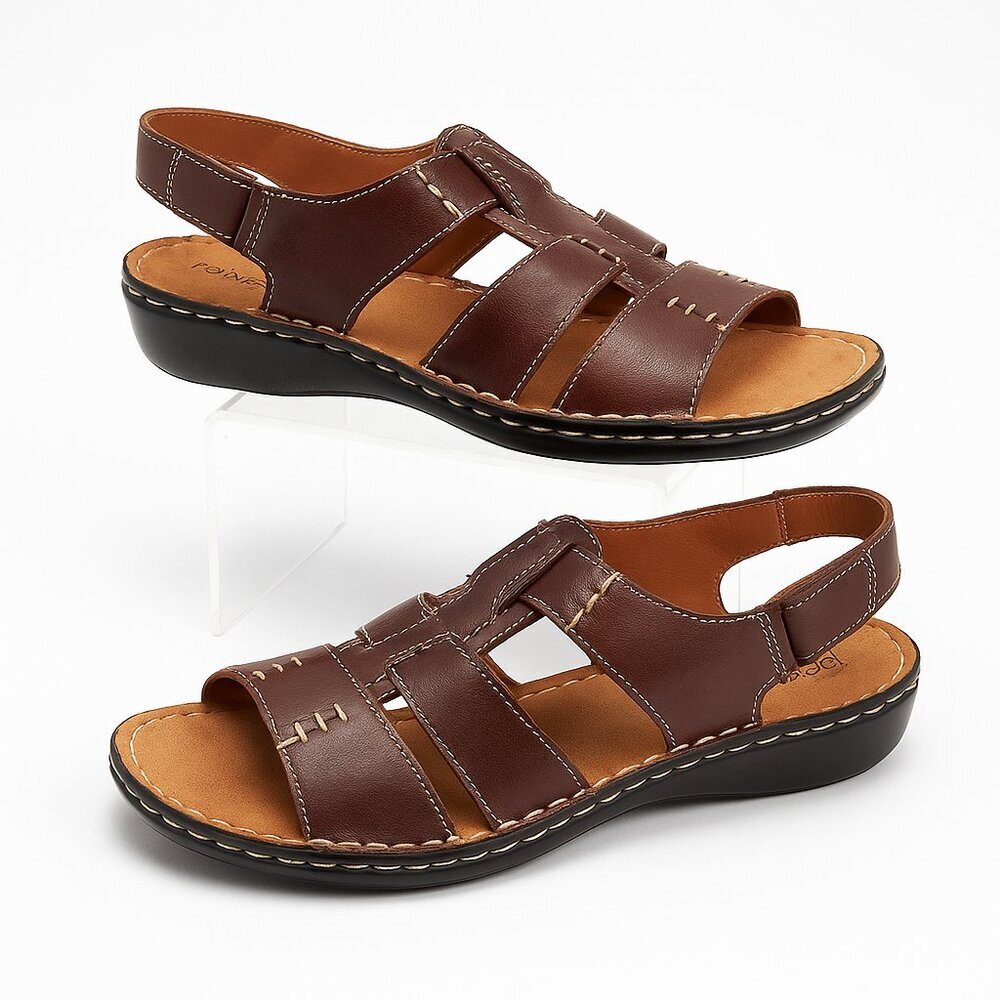 Naturalizer Natural Soul Cambria Sandals Women’s 7M Brown Leather Comfort Boho